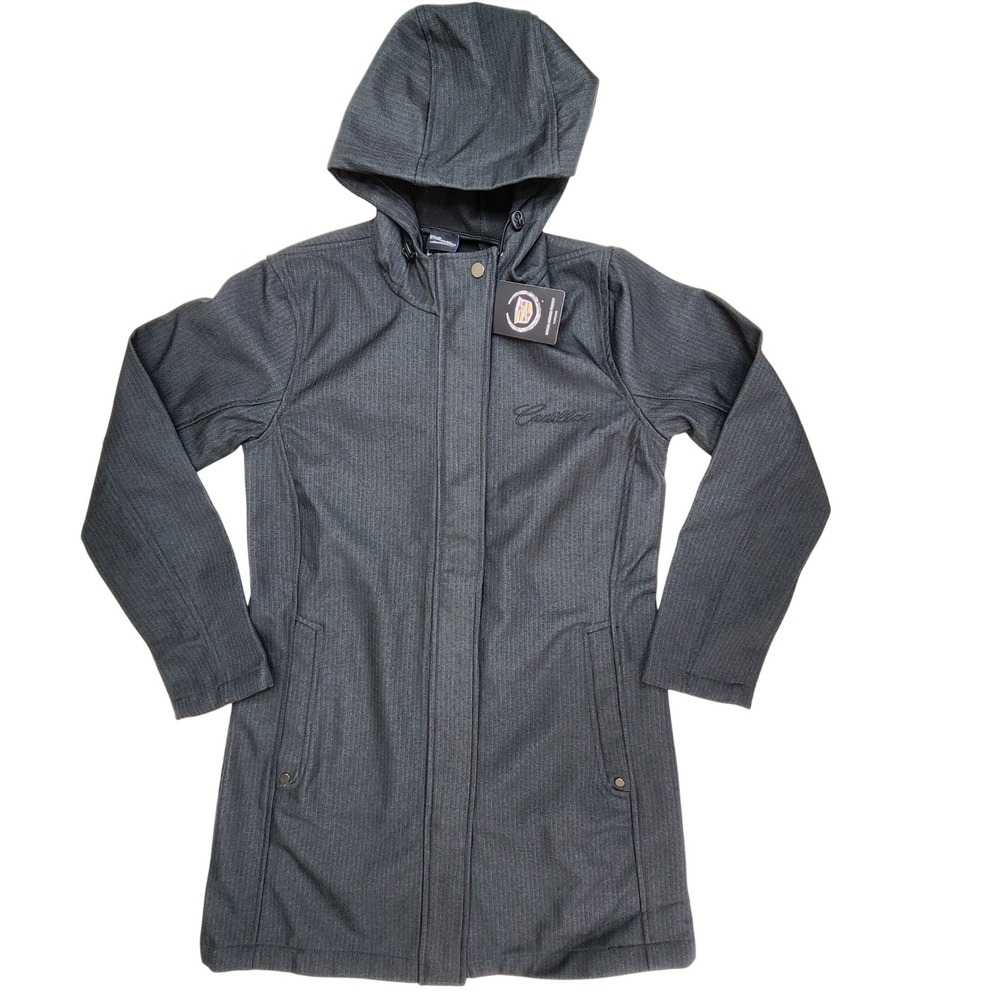 Cadillac Collection North End Women Small Gray Hooded Softshell Parka Jacket NWT